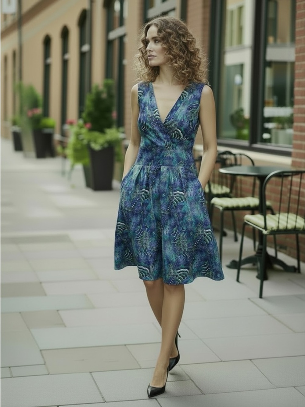 ROZ & ALI. Light & Lovely Pretty Print Sleeveless Dress. Size: 12. $12.
